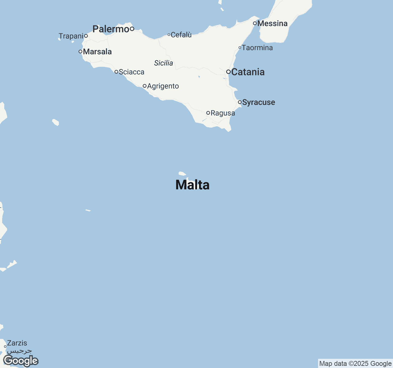 Map of Valletta